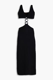 Платье миди Mert из смесового хлопка с вырезами и кольцами CULT GAIA, черный