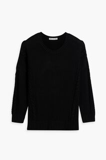 Хлопковый свитер косой вязки Cotton By Autumn Cashmere, черный