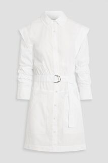 Платье-рубашка Hadley из хлопкового поплина со сборками DEREK LAM 10 CROSBY, белый