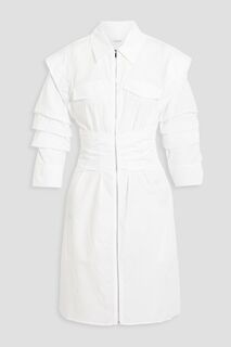 Платье-рубашка мини Skylar из хлопкового поплина со сборками DEREK LAM 10 CROSBY, белый