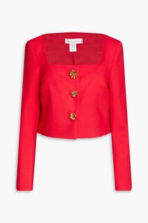Укороченная куртка из смесовой шерсти OSCAR DE LA RENTA, красный