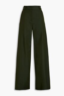 Широкие брюки из хлопкового твила OSCAR DE LA RENTA, зеленый