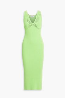 Платье миди Valencia в рубчик крючком из смесового хлопка DEREK LAM 10 CROSBY, зеленый