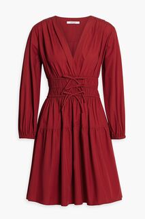 Платье мини из хлопка и поплина со сборками DEREK LAM 10 CROSBY, красный