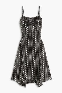 Асимметричное платье мини из хлопка и мусса с вышивкой DEREK LAM 10 CROSBY, черный
