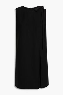 Плиссированное платье мини из крепа с добавлением шерсти OSCAR DE LA RENTA, черный