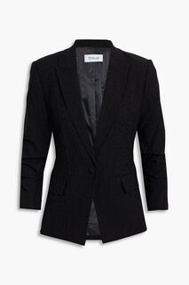Жаккардовый пиджак с леопардовым принтом и сборками DEREK LAM 10 CROSBY, черный