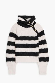Полосатый вязаный свитер с высоким воротником DEREK LAM 10 CROSBY, черный