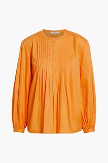 Блузка из хлопкового поплина со сборками и защипами DEREK LAM 10 CROSBY, оранжевый