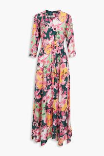 Тканое платье макси Lily с цветочным принтом DIANE VON FURSTENBERG, розовый