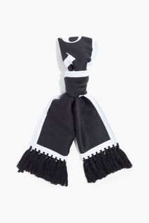 Жаккардовый шарф с бахромой PALM ANGELS, черный