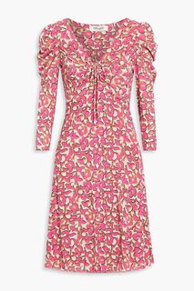 Платье из эластичной сетки с принтом Merlot DIANE VON FURSTENBERG, розовый