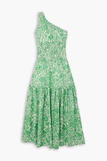 Платье макси на одно плечо с цветочным принтом Vacation PEONY, зеленый