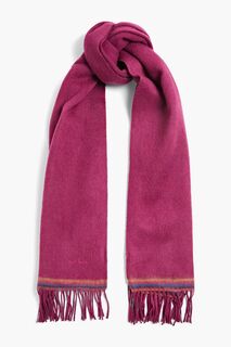 Шерстяной шарф с бахромой PAUL SMITH, пурпурный