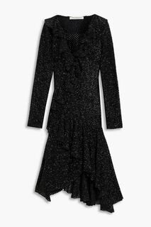 Асимметричное платье с мишурой и оборками PHILOSOPHY DI LORENZO SERAFINI, черный
