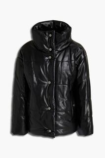 Стеганая куртка из искусственной кожи DKNY, черный