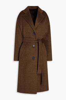 Пальто из смесового фетра с поясом PROENZA SCHOULER, коричневый