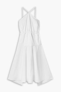 Многоярусное платье миди из хлопкового поплина PROENZA SCHOULER, белый