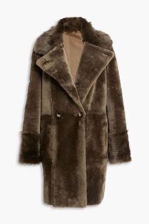 Двубортное пальто из дубленки Dom Goor, коричневый
