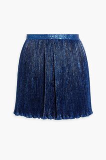 Мини-юбка плиссе металлизированного цвета REDVALENTINO, синий