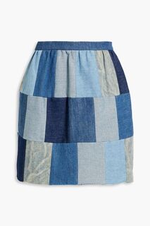 Джинсовая мини-юбка в стиле пэчворк REDVALENTINO, синий