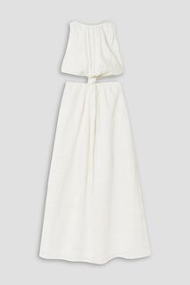Льняное платье миди Zeta с вырезами FAITHFULL THE BRAND, белый