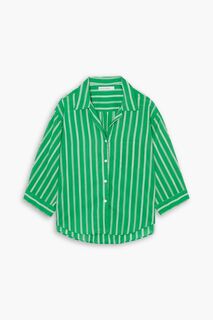 Рубашка Paradise в полоску из хлопковой вуали FAITHFULL THE BRAND, зеленый