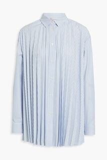 Рубашка из хлопкового поплина в полоску со складками REDVALENTINO, синий