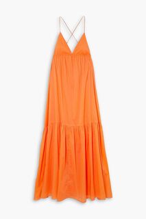 Хлопковое платье миди Wilonna со сборками FAITHFULL THE BRAND, оранжевый