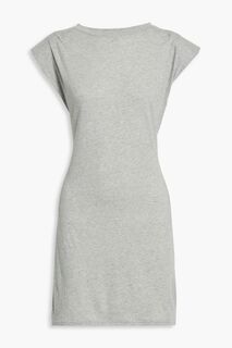 Меланжевое мини-платье из хлопкового джерси FRAME, серый