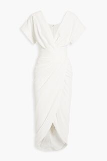 Креповое платье с поясом и драпировкой Rhea Costa, белый