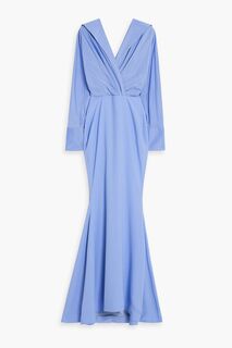 Платье из драпированной тафты и крепа Rhea Costa, синий