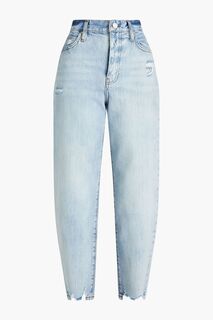 Укороченные потертые джинсы-бойфренды FRAME, синий