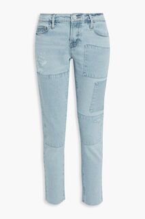 Укороченные джинсы-бойфренды Le Garcon с потертостями FRAME, синий