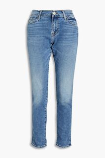 Укороченные джинсы-бойфренды Le Garcon с выцветшим эффектом FRAME, синий