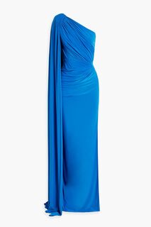 Платье из джерси с драпировкой на одно плечо Rhea Costa, синий