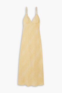Платье миди Palermo из смесового льна с зебровым принтом RIXO, желтый