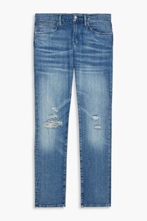 L&apos;Homme джинсы узкого кроя с потертостями FRAME, синий