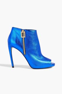 Ботильоны из текстурированной кожи металлик ROGER VIVIER, синий