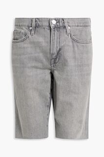 Джинсовые шорты L&apos;Homme с потертостями FRAME, серый