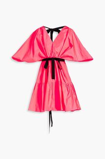 Платье мини из тафты со сборками ROKSANDA, розовый