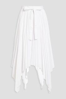 Плиссированная юбка из поплина с запахом ROSETTA GETTY, белый