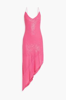 Асимметричное платье макси из тюля с пайетками ROTATE BIRGER CHRISTENSEN, розовый
