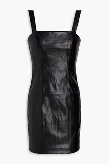 Платье мини из искусственной кожи Herlina с тисненым логотипом ROTATE BIRGER CHRISTENSEN, черный
