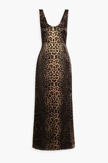 Шелковое платье-комбинация с леопардовым принтом GALVAN LONDON, животный принт