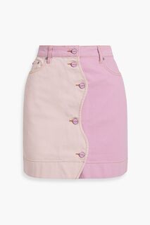 Двухцветная джинсовая мини-юбка GANNI, розовый