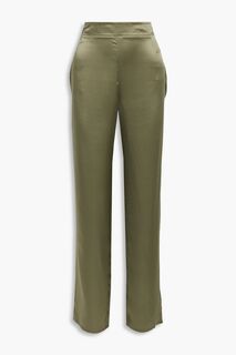 Прямые брюки Zaya из шелкового атласа SAFIYAA, зеленый