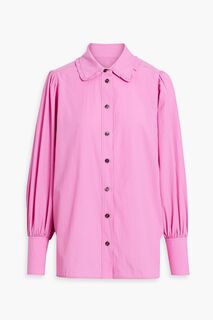 Рубашка из хлопчатобумажной ткани с рюшами GANNI, розовый