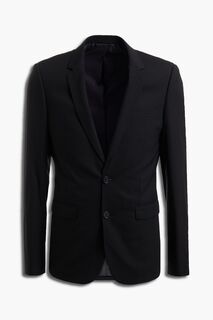 Пиджак узкого кроя из смесовой шерсти из пике SANDRO, черный
