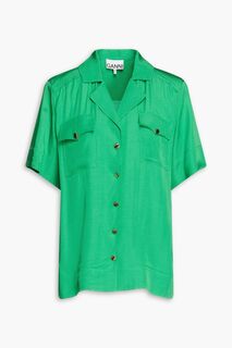 Рубашка из атласа-жаккарда GANNI, зеленый
